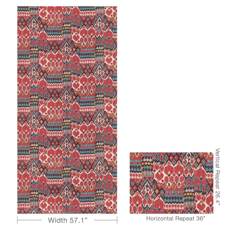 Brunschwig & Fils BONNIEUX PRINT BERRY/AQUA Fabric