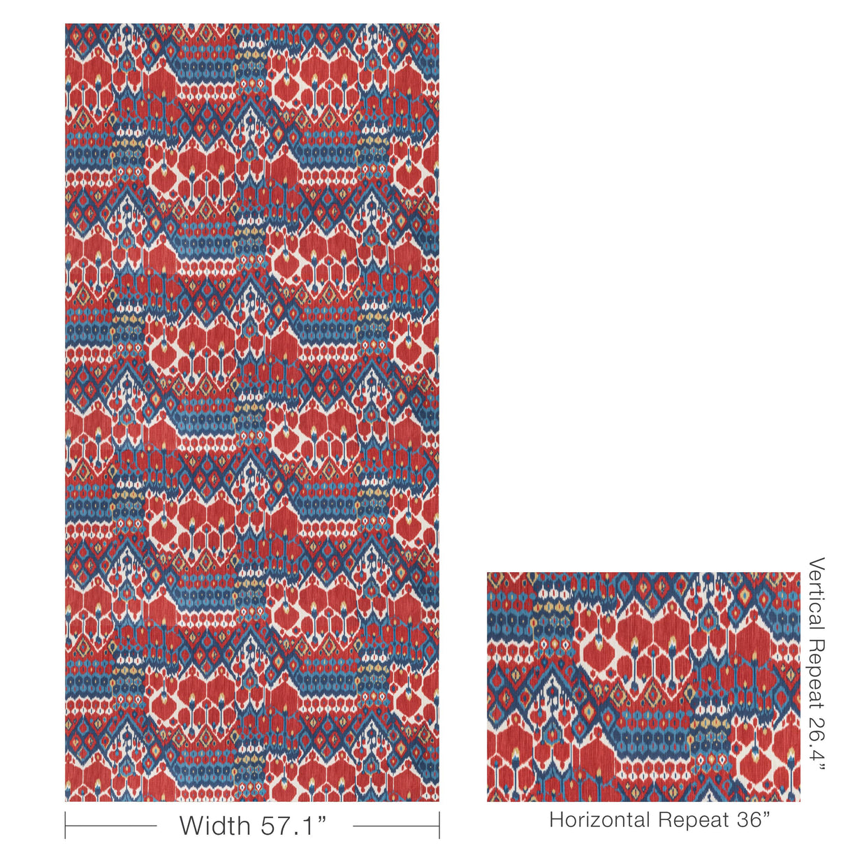 Brunschwig & Fils BONNIEUX PRINT RED/BLUE Fabric