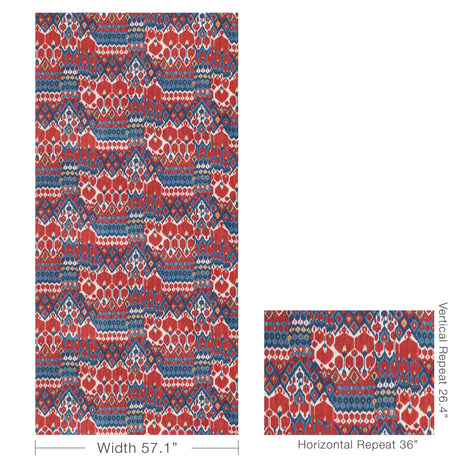 Brunschwig & Fils BONNIEUX PRINT RED/BLUE Fabric