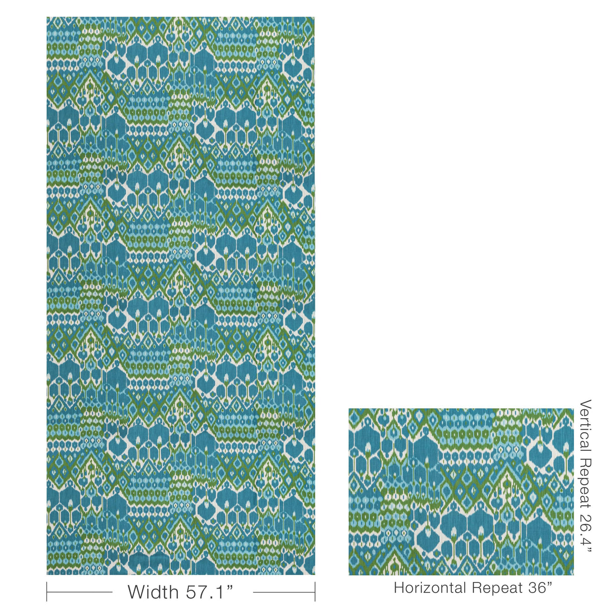Brunschwig & Fils BONNIEUX PRINT AQUA/LEAF Fabric