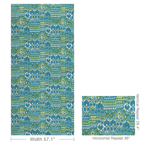 Brunschwig & Fils BONNIEUX PRINT AQUA/LEAF Fabric