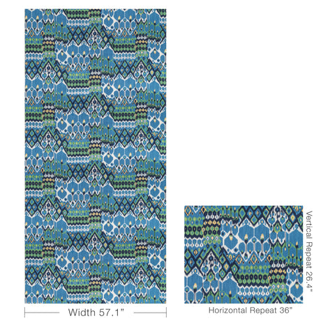 Brunschwig & Fils BONNIEUX PRINT BLUE/LEAF Fabric