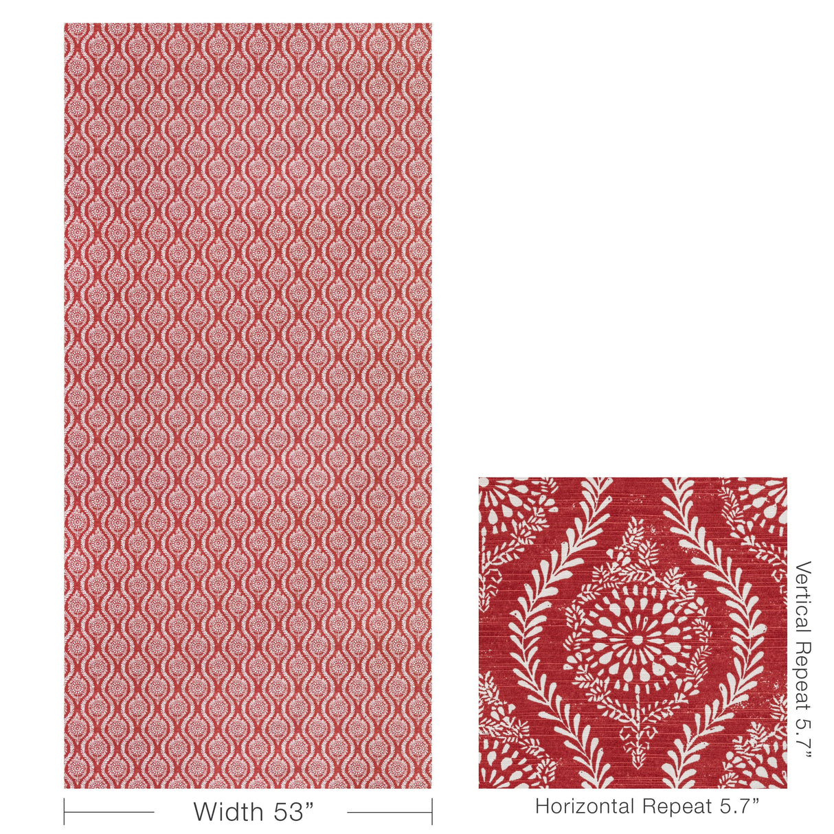 Brunschwig & Fils MARINDOL PRINT RED Fabric