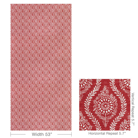 Brunschwig & Fils MARINDOL PRINT RED Fabric