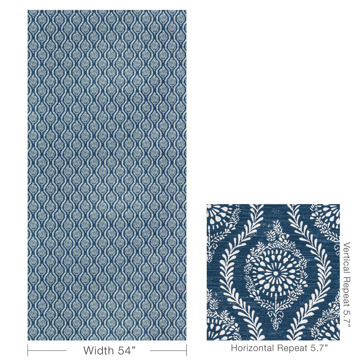 Brunschwig & Fils MARINDOL PRINT BLUE Fabric