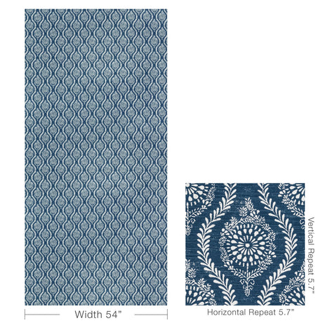 Brunschwig & Fils MARINDOL PRINT BLUE Fabric
