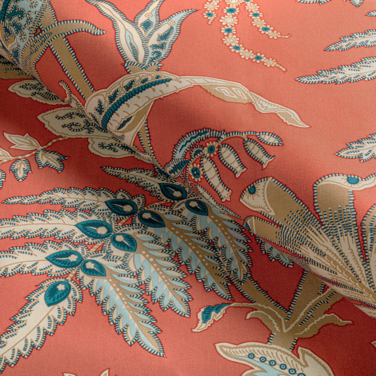 Brunschwig & Fils SEYCHELLES COTTON PRINT CORAL Fabric