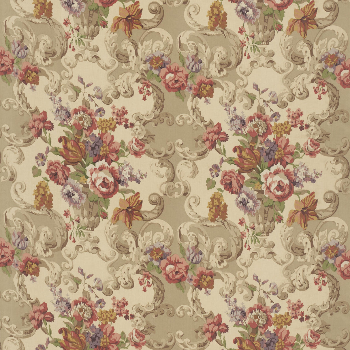 Mulberry FLORAL ROCOCO RED/PLUM Fabric