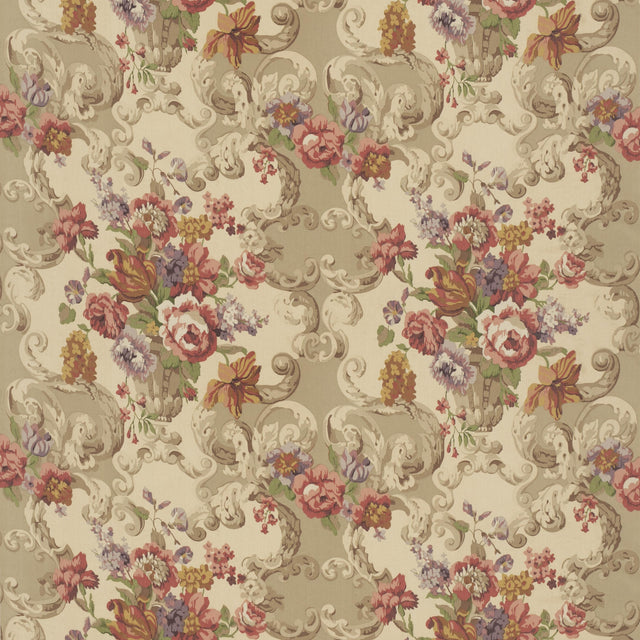 Mulberry FLORAL ROCOCO RED/PLUM Fabric