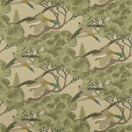 Mulberry FLYING DUCKS EMERALD Fabric