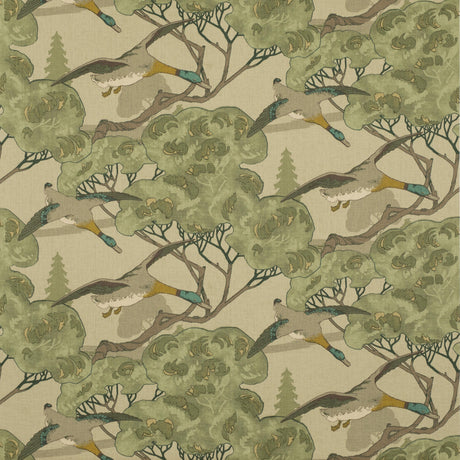 Mulberry FLYING DUCKS EMERALD Fabric