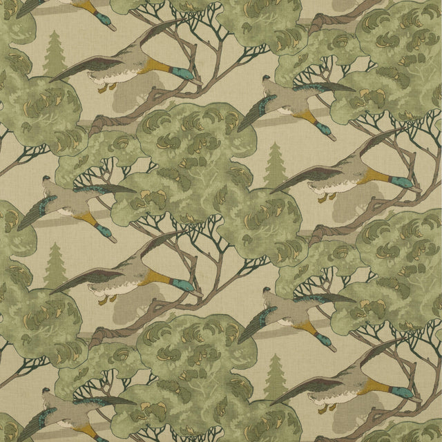 Mulberry FLYING DUCKS EMERALD Fabric