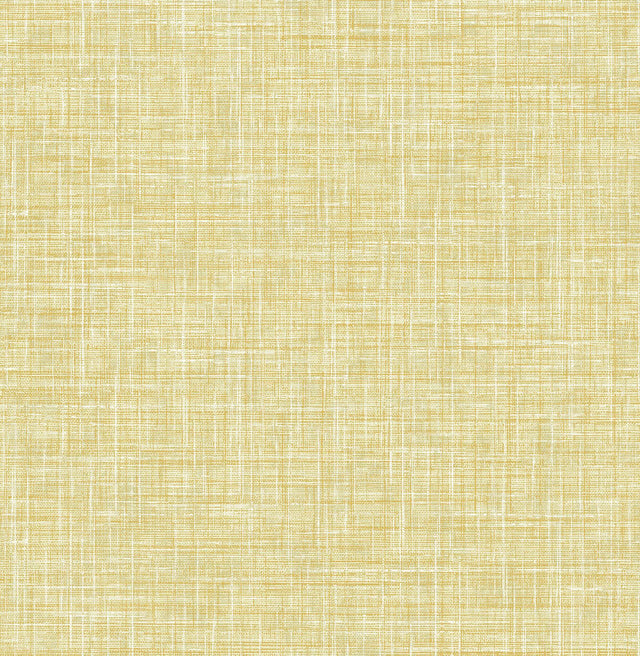 A-Street Prints Emerson Yellow Faux Linen Wallpaper