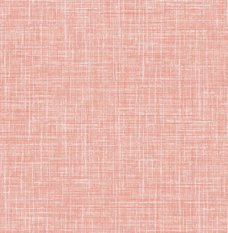 A-Street Prints Emerson Coral Faux Linen Wallpaper
