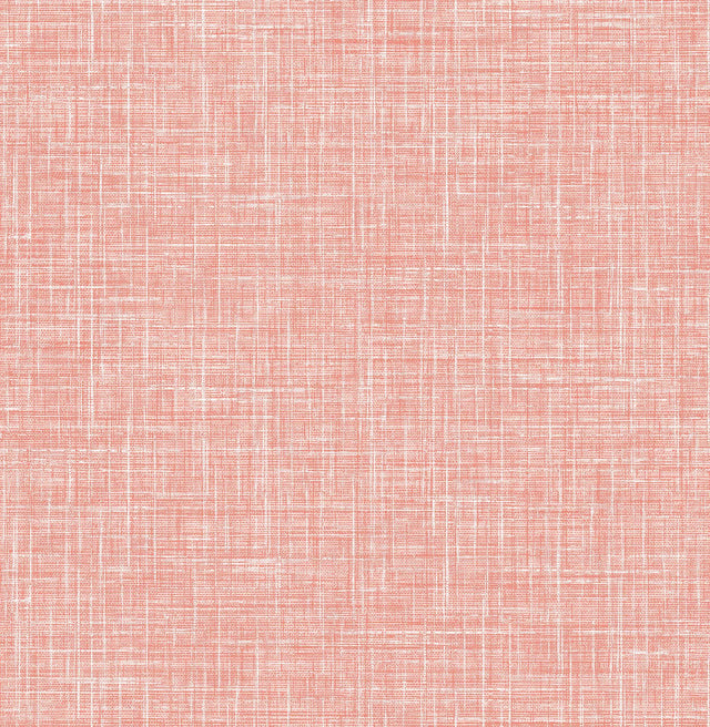 A-Street Prints Emerson Coral Faux Linen Wallpaper