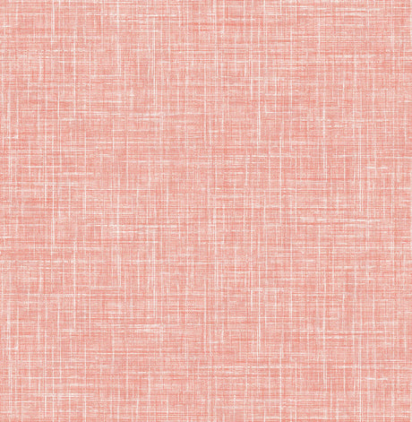 A-Street Prints Emerson Faux Linen Coral Wallpaper