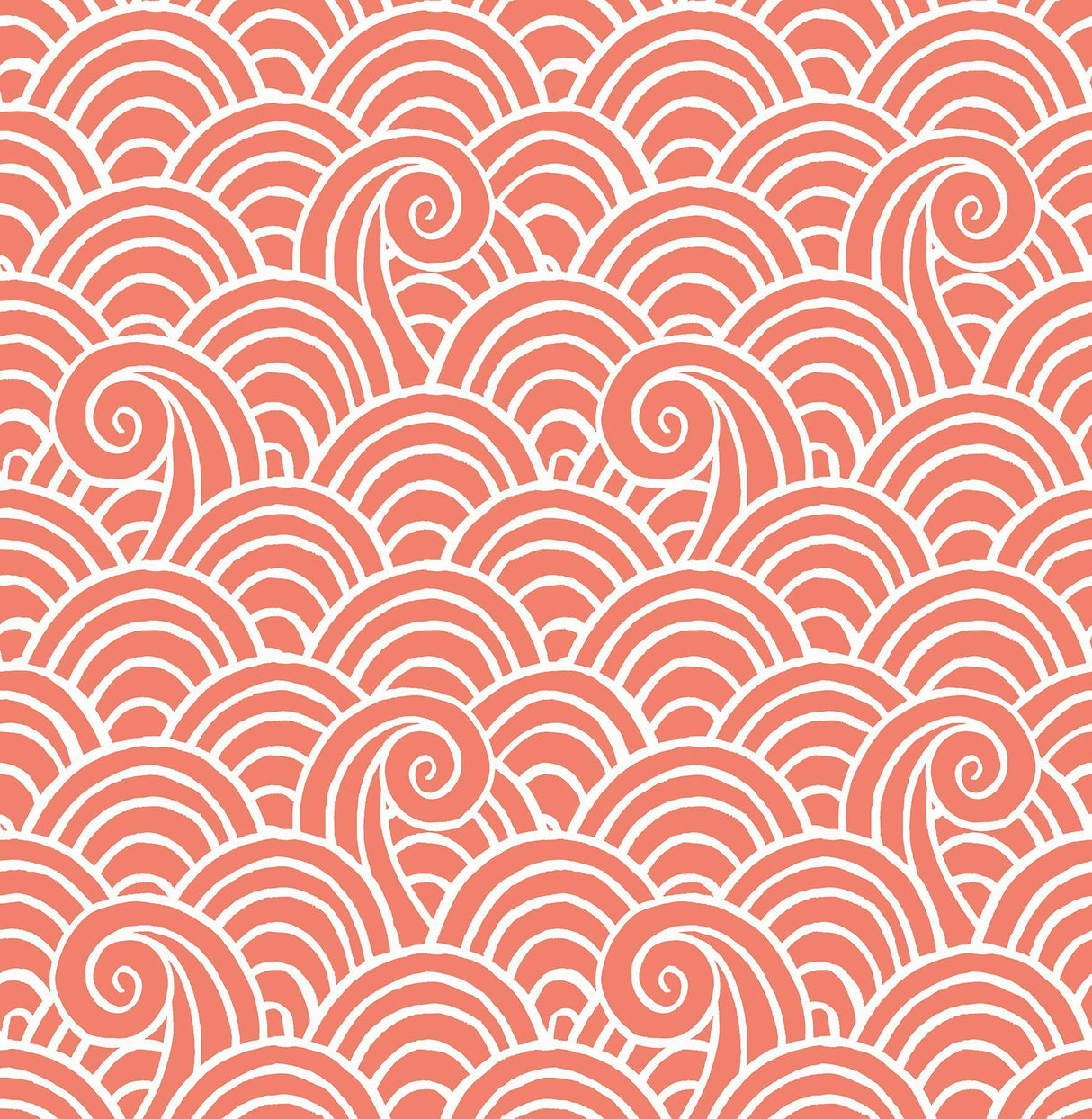 A-Street Prints Alorah Coral Wave Wallpaper