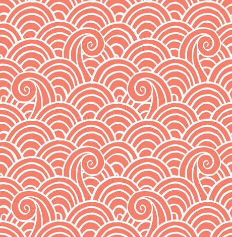 A-Street Prints Alorah Coral Wave Wallpaper