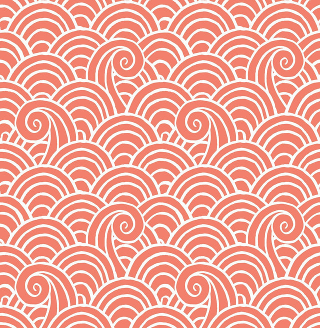 A-Street Prints Alorah Coral Wave Wallpaper
