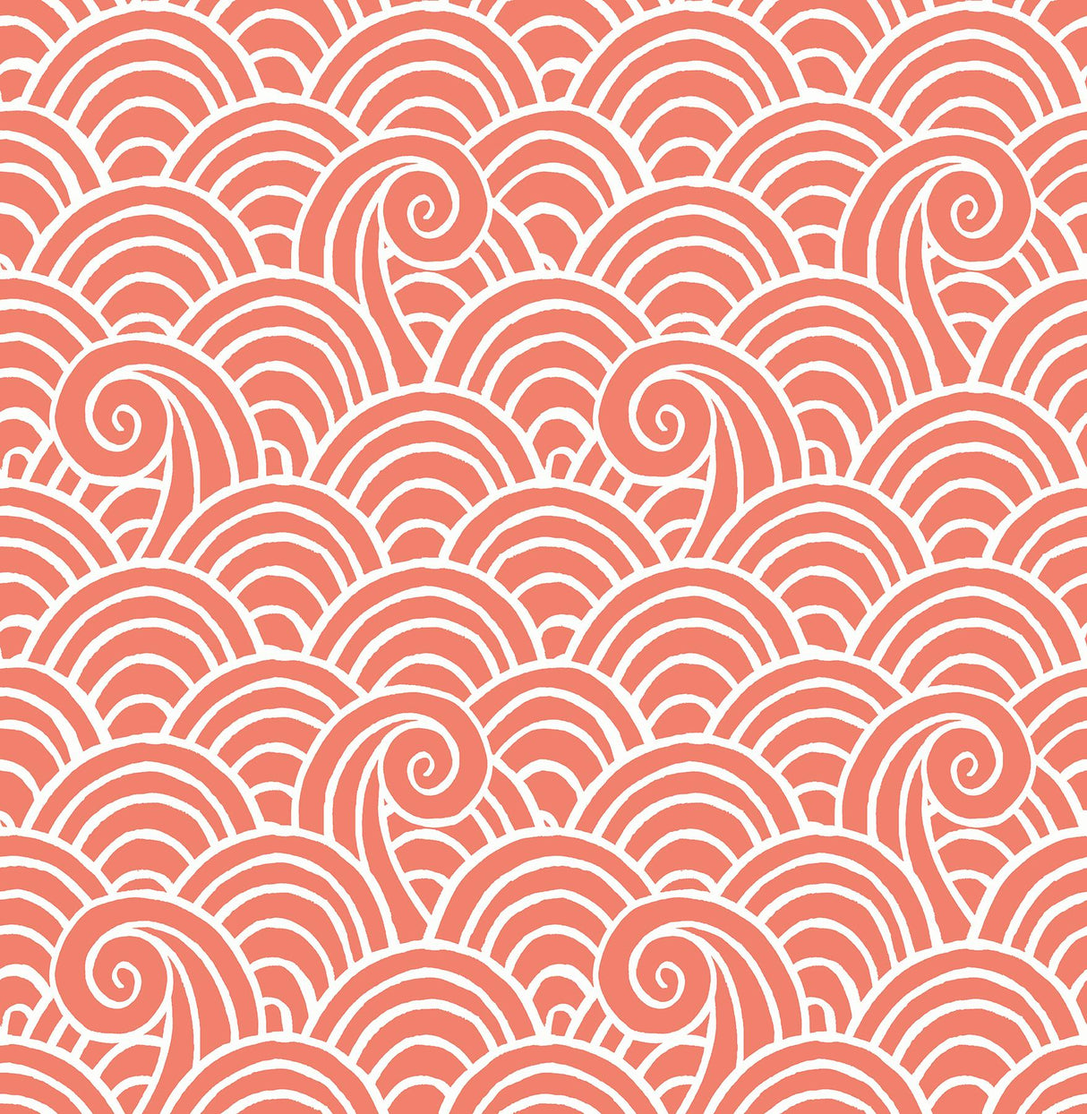 A-Street Prints Alorah Wave Coral Wallpaper