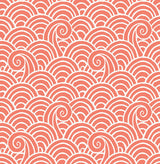 A-Street Prints Alorah Wave Coral Wallpaper