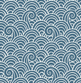 A-Street Prints Alorah Blue Wave Wallpaper