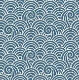 A-Street Prints Alorah Wave Blue Wallpaper