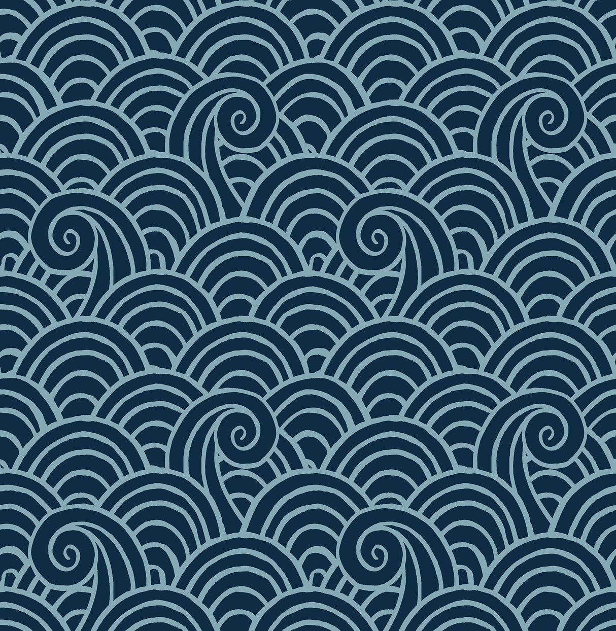 A-Street Prints Alorah Navy Wave Wallpaper