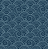 A-Street Prints Alorah Navy Wave Wallpaper