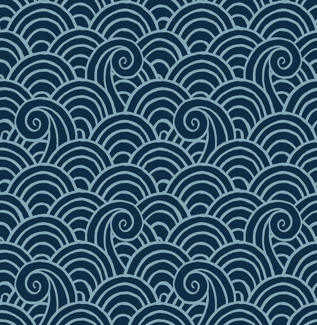 A-Street Prints Alorah Wave Navy Wallpaper