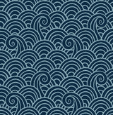 A-Street Prints Alorah Wave Navy Wallpaper