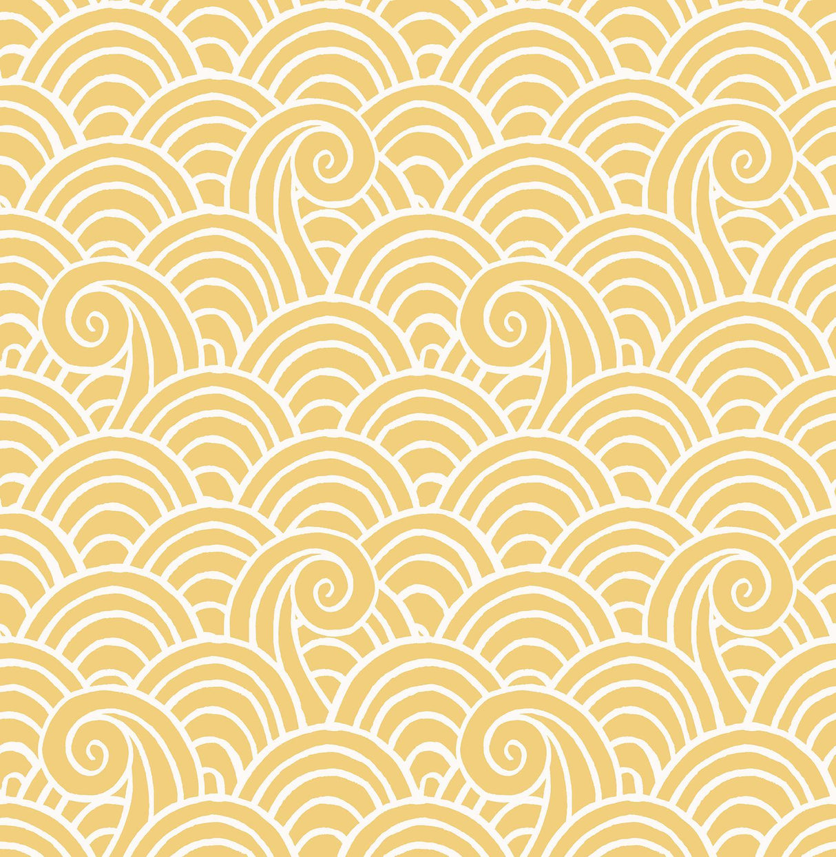 A-Street Prints Alorah Yellow Wave Wallpaper