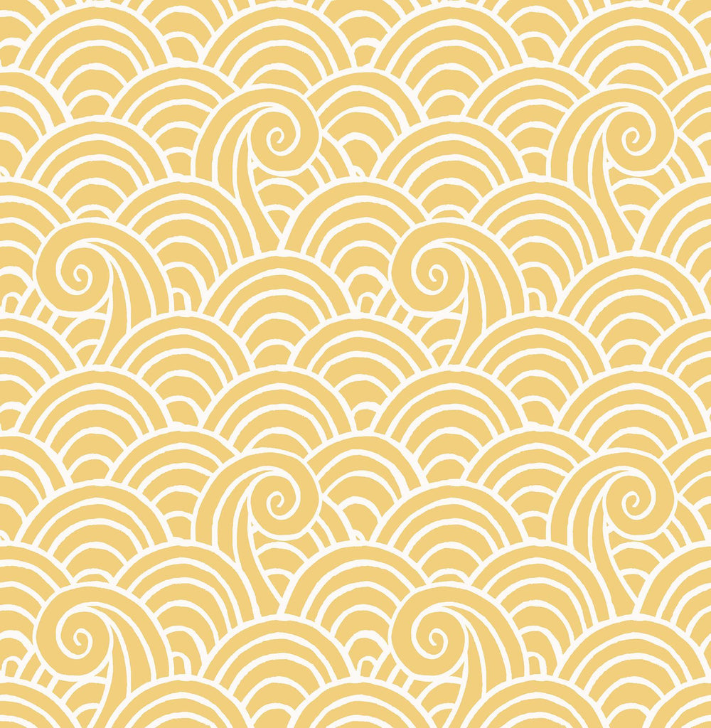 A-Street Prints Alorah Yellow Wave Wallpaper