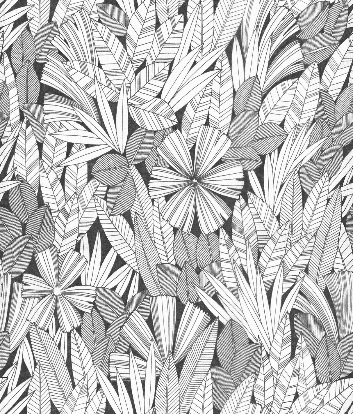 A-Street Prints Bannon Black Leaves Wallpaper