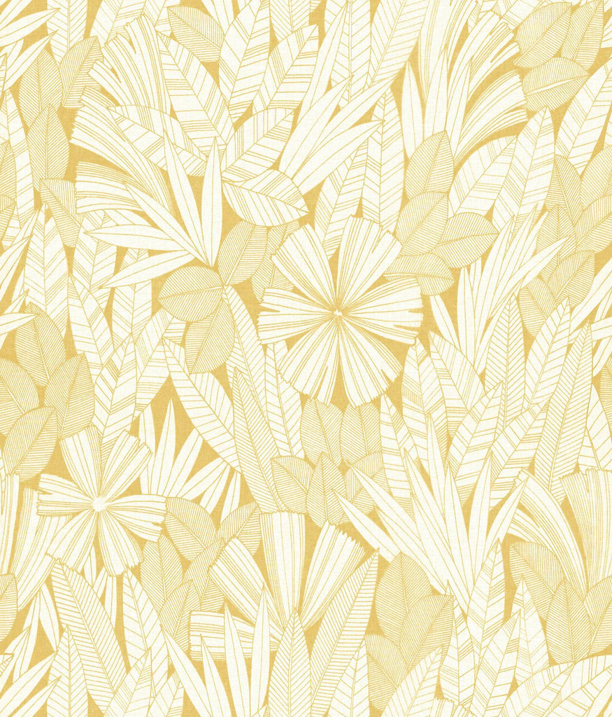 A-Street Prints Bannon Yellow Leaves Wallpaper