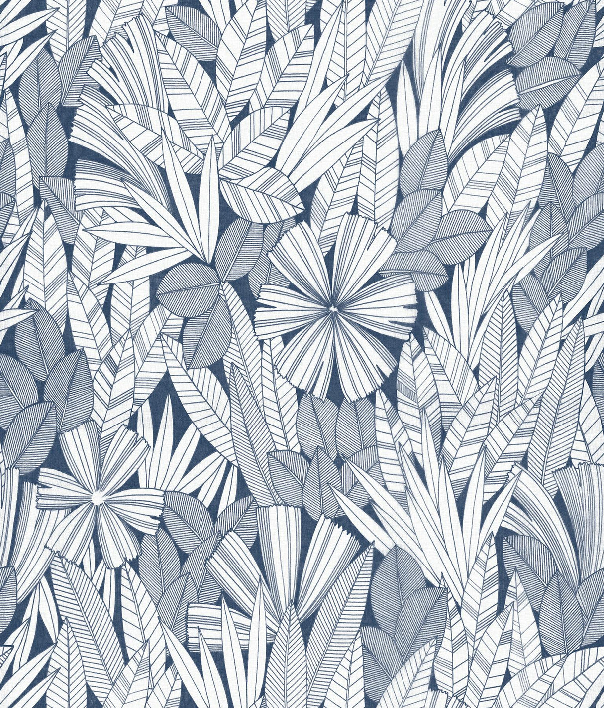 A-Street Prints Bannon Leaves Blue Wallpaper