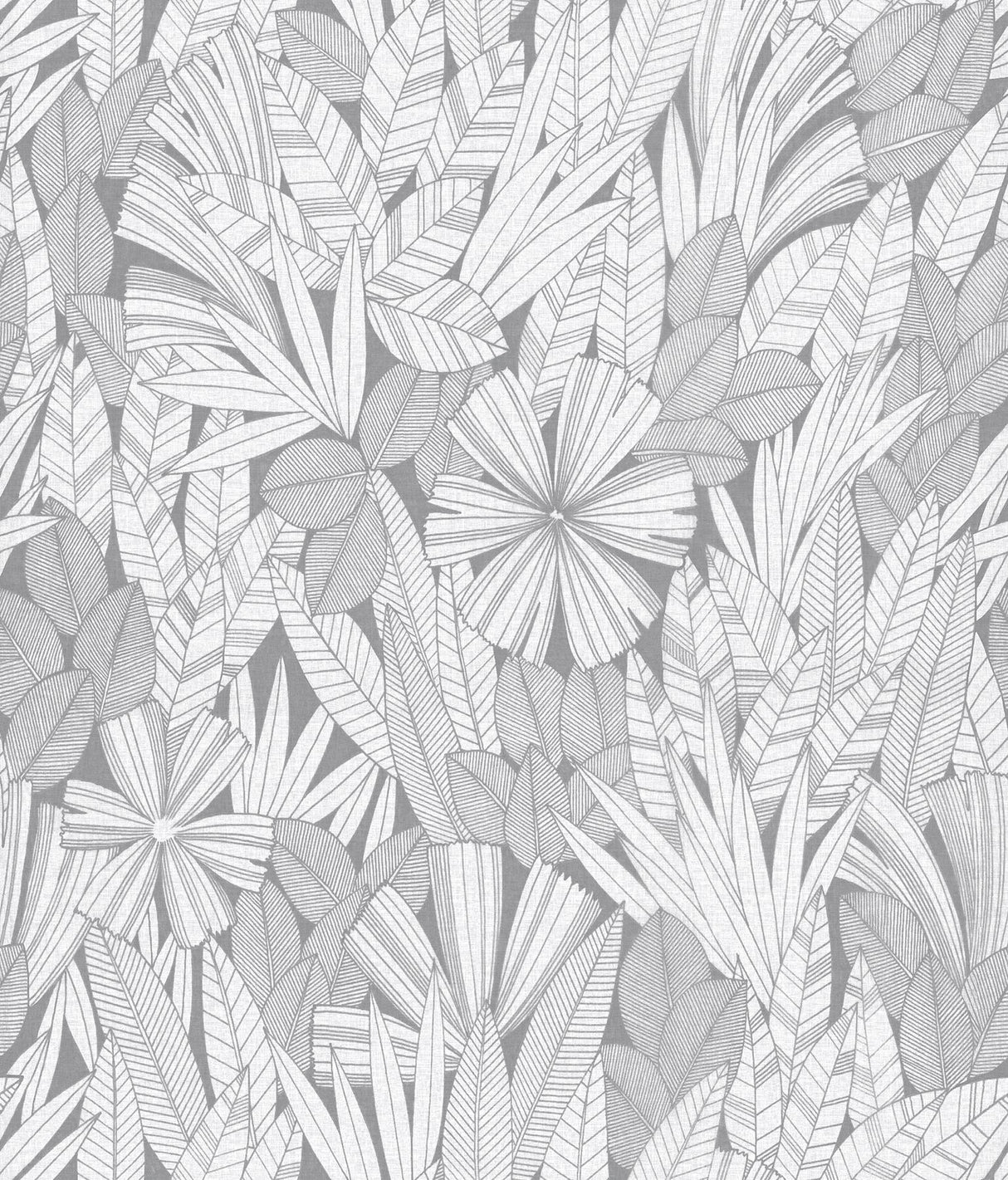 A-Street Prints Bannon Leaves Grey Wallpaper