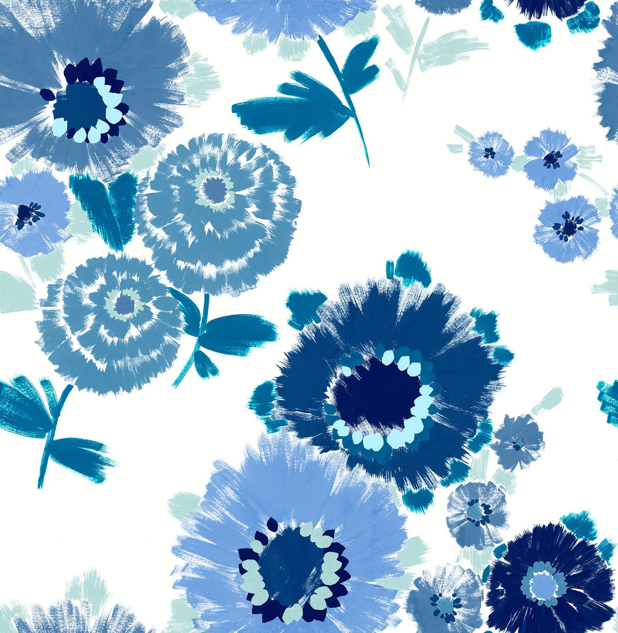 A-Street Prints Essie Painterly Floral Blue Wallpaper