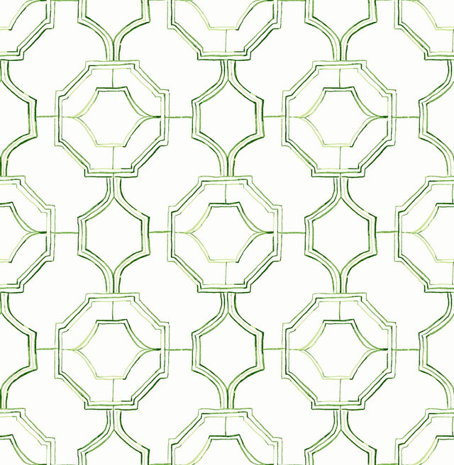 A-Street Prints Gallina Green Trellis Wallpaper