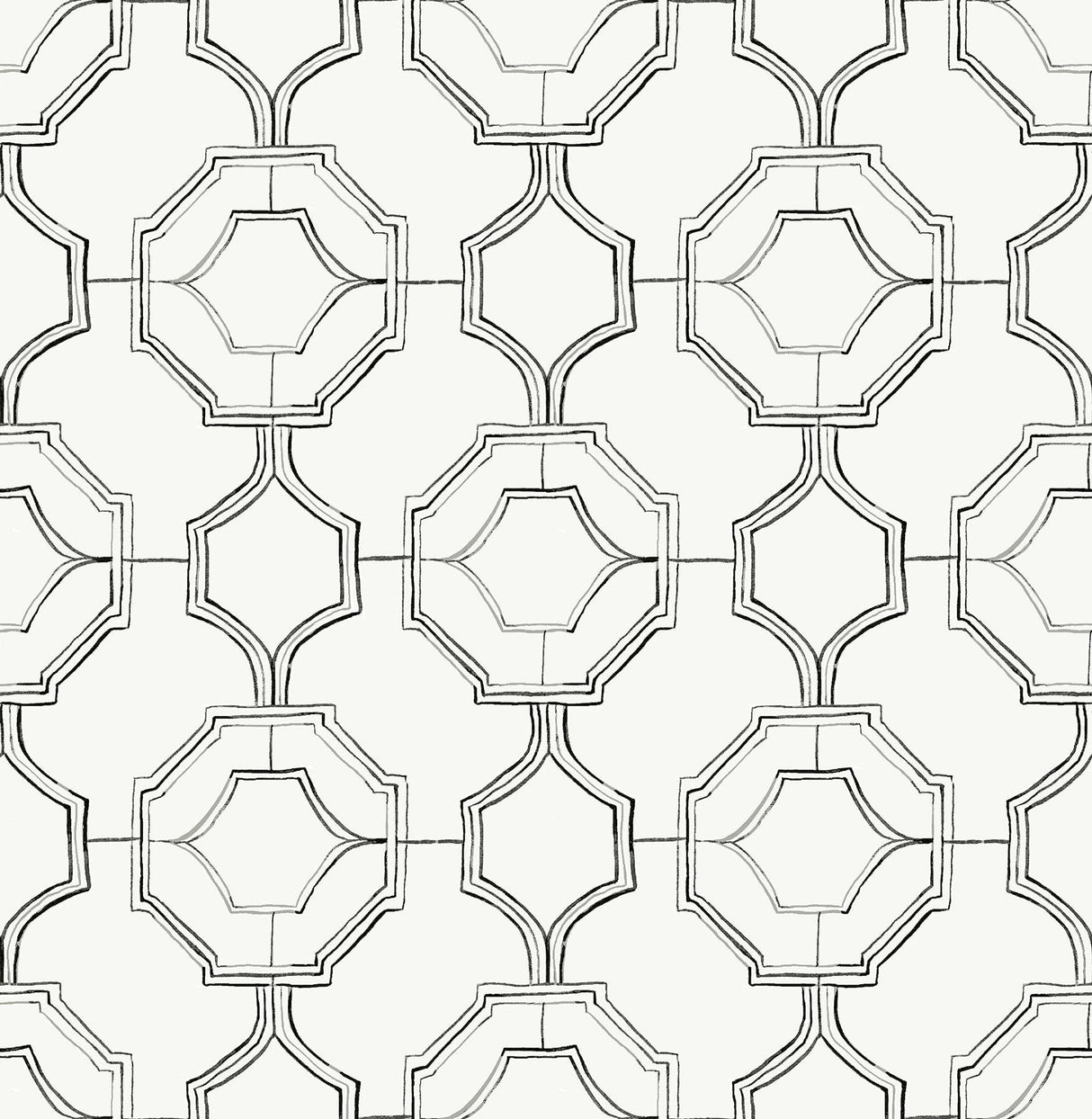 A-Street Prints Gallina Charcoal Trellis Wallpaper