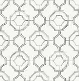 A-Street Prints Gallina Charcoal Trellis Wallpaper