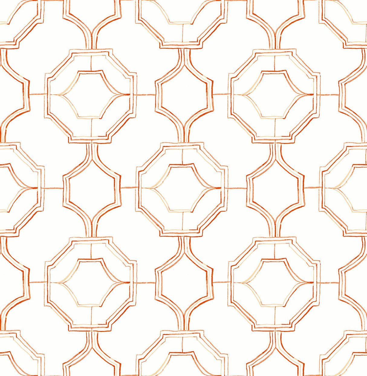 A-Street Prints Gallina Orange Trellis Wallpaper