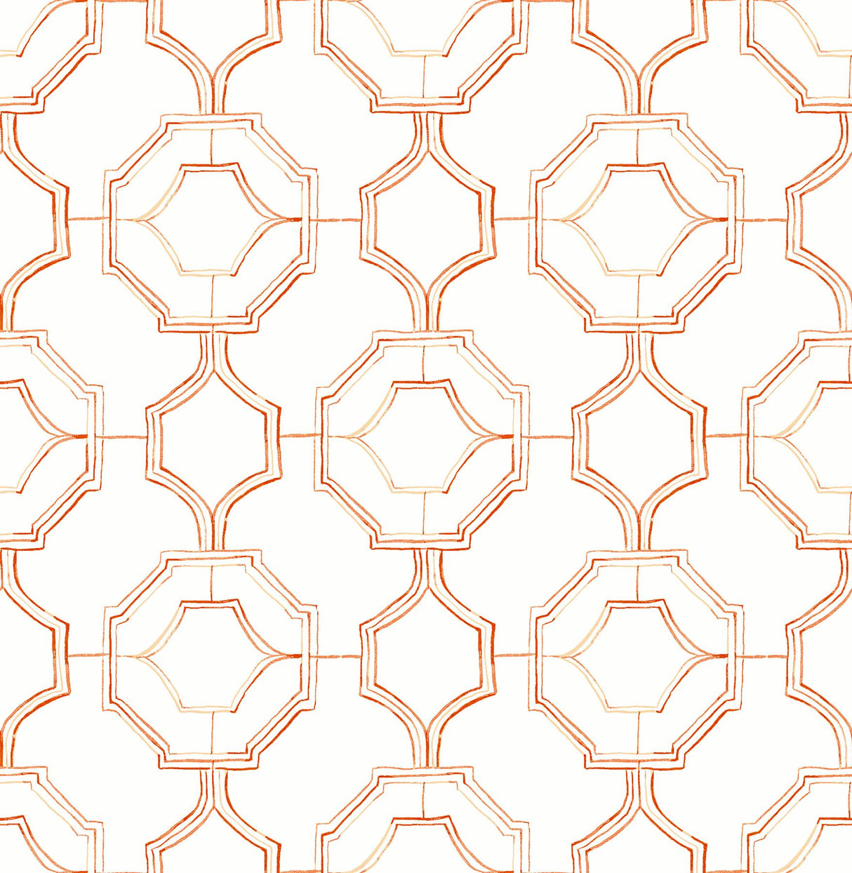 A-Street Prints Gallina Trellis Orange Wallpaper