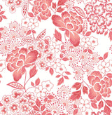 A-Street Prints Irina Floral Blooms Coral Wallpaper