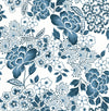 A-Street Prints Irina Blue Floral Blooms Wallpaper