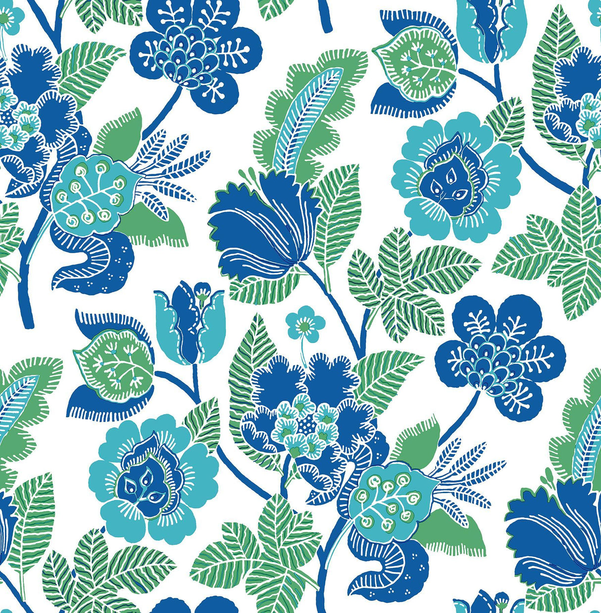 A-Street Prints Jana Green Jacobean Wallpaper