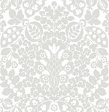A-Street Prints Marni Grey Fruit Damask Wallpaper