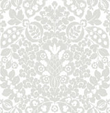 A-Street Prints Marni Fruit Damask Grey Wallpaper