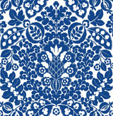 A-Street Prints Marni Blue Fruit Damask Wallpaper
