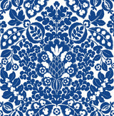 A-Street Prints Marni Fruit Damask Blue Wallpaper